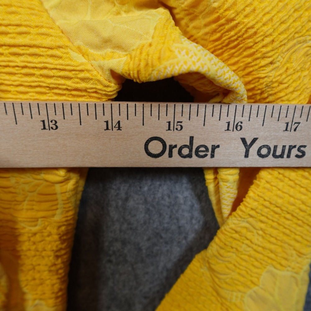 Seea Yellow Textured Long Sleeve Swim Top Rash Gaurd - Picture 6 of 8